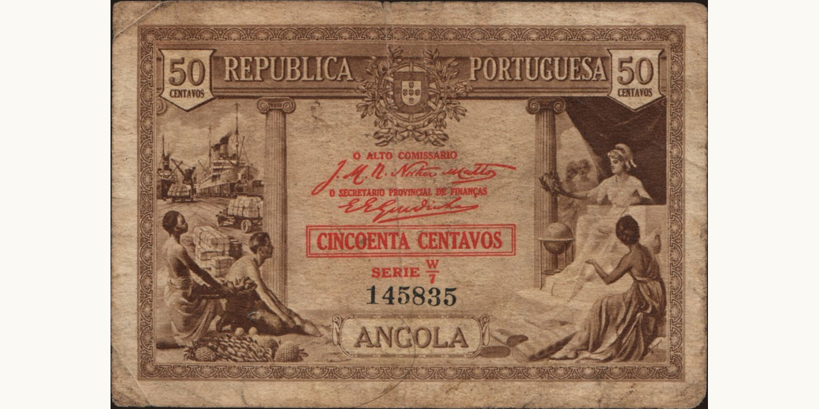 50 centavos Angola 1923 — Front side