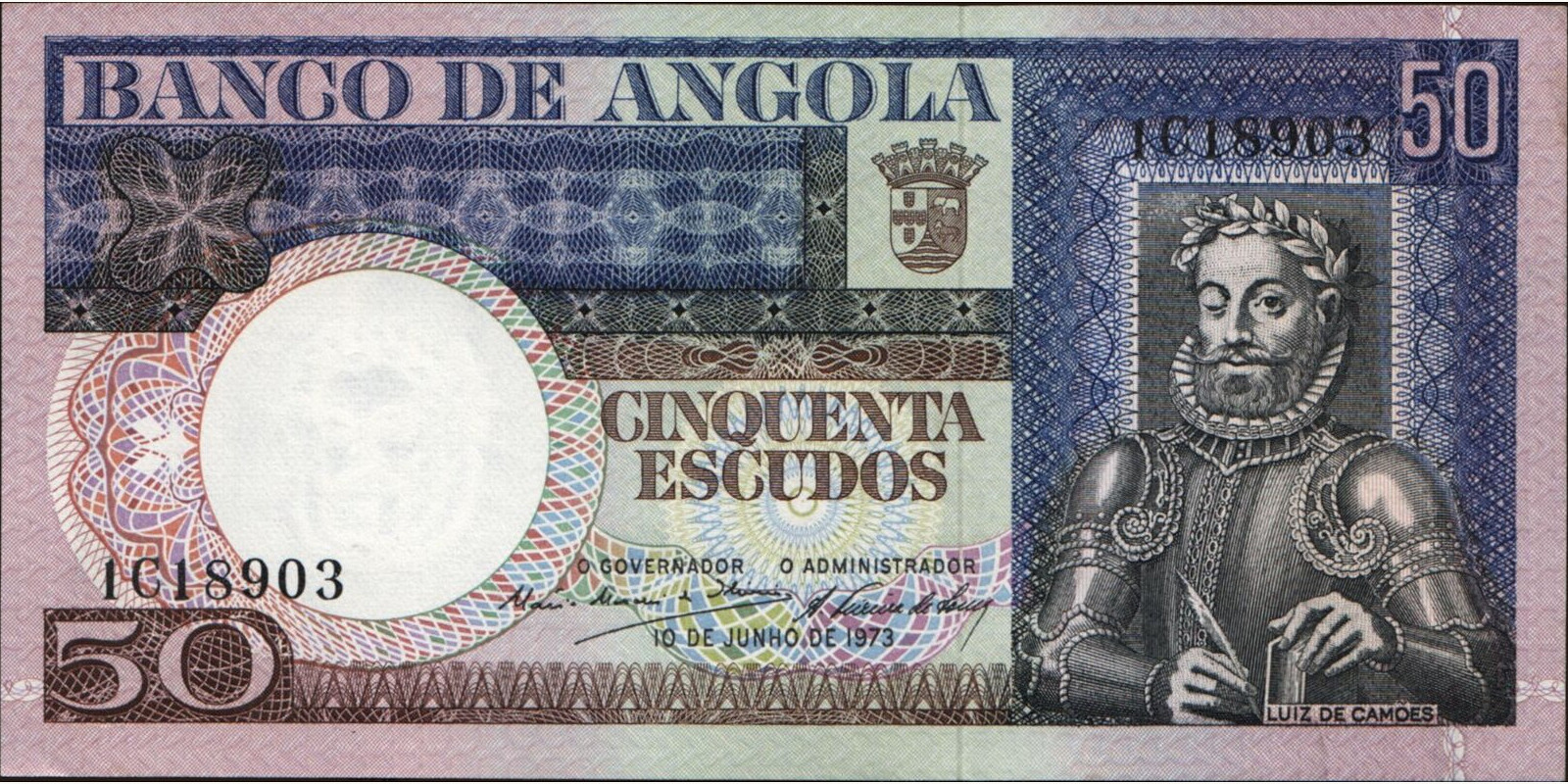 50 escudos Ангола 1973 — Лицевая сторона