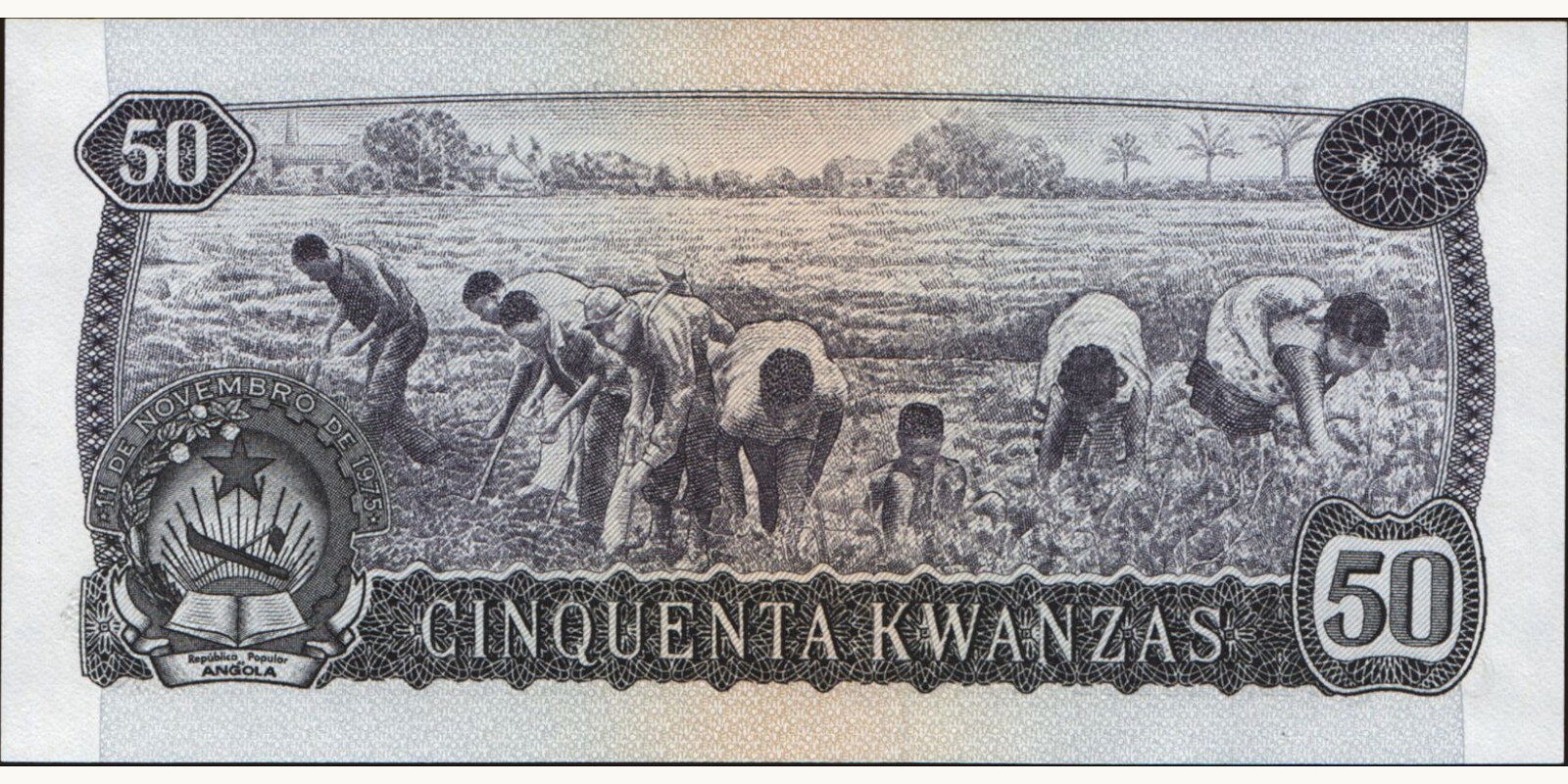 50 kwanzas Ангола 1979 — Оборотная сторона