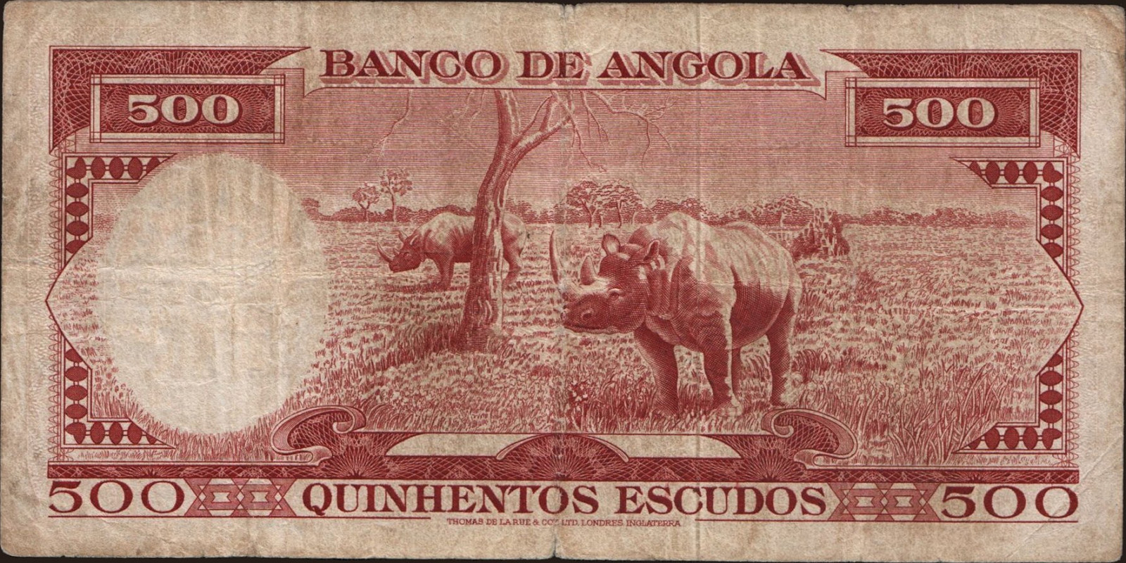 500 escudos Angola 1956 — Back side