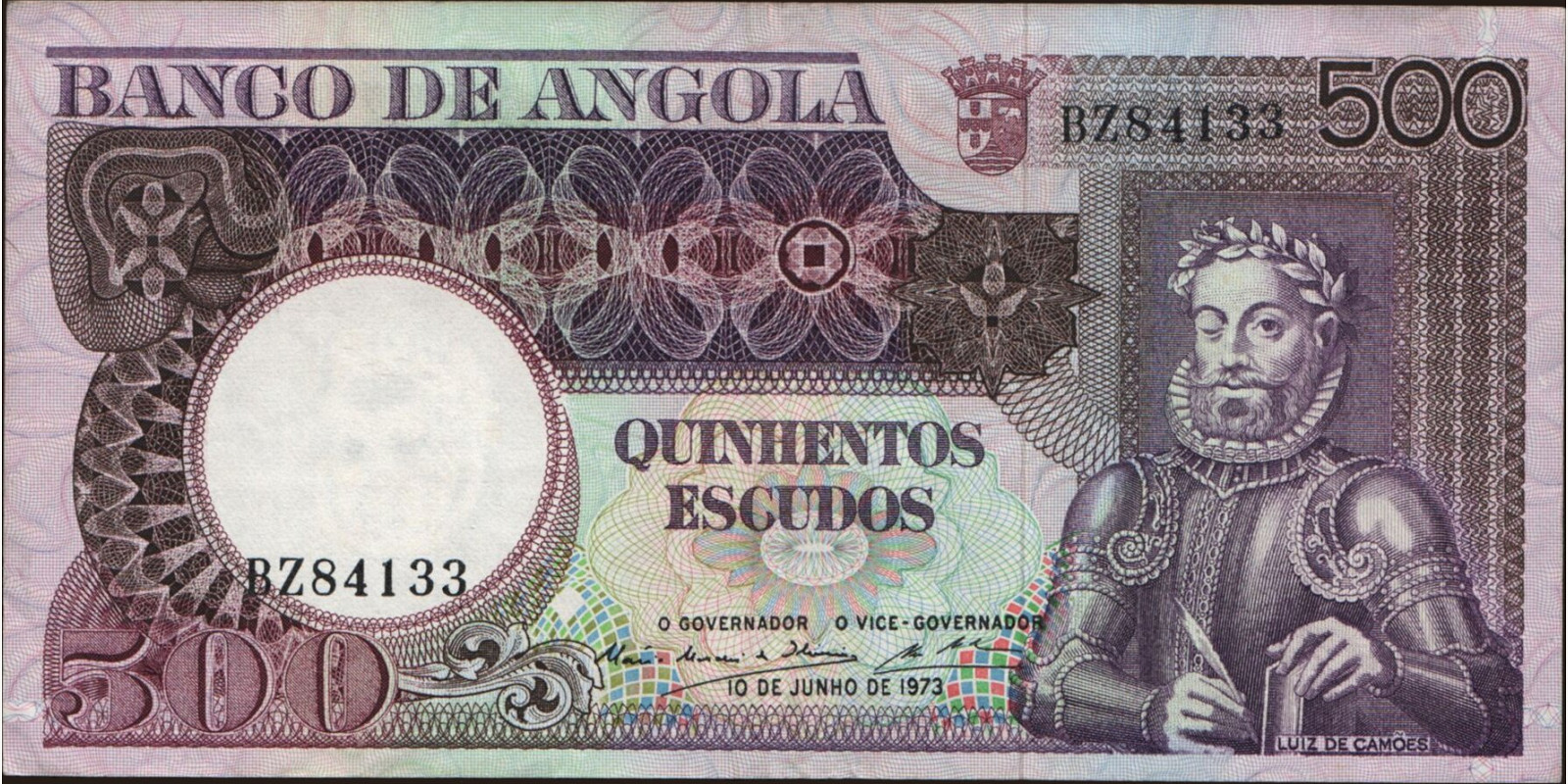 500 escudos Ангола 1973 — Лицевая сторона