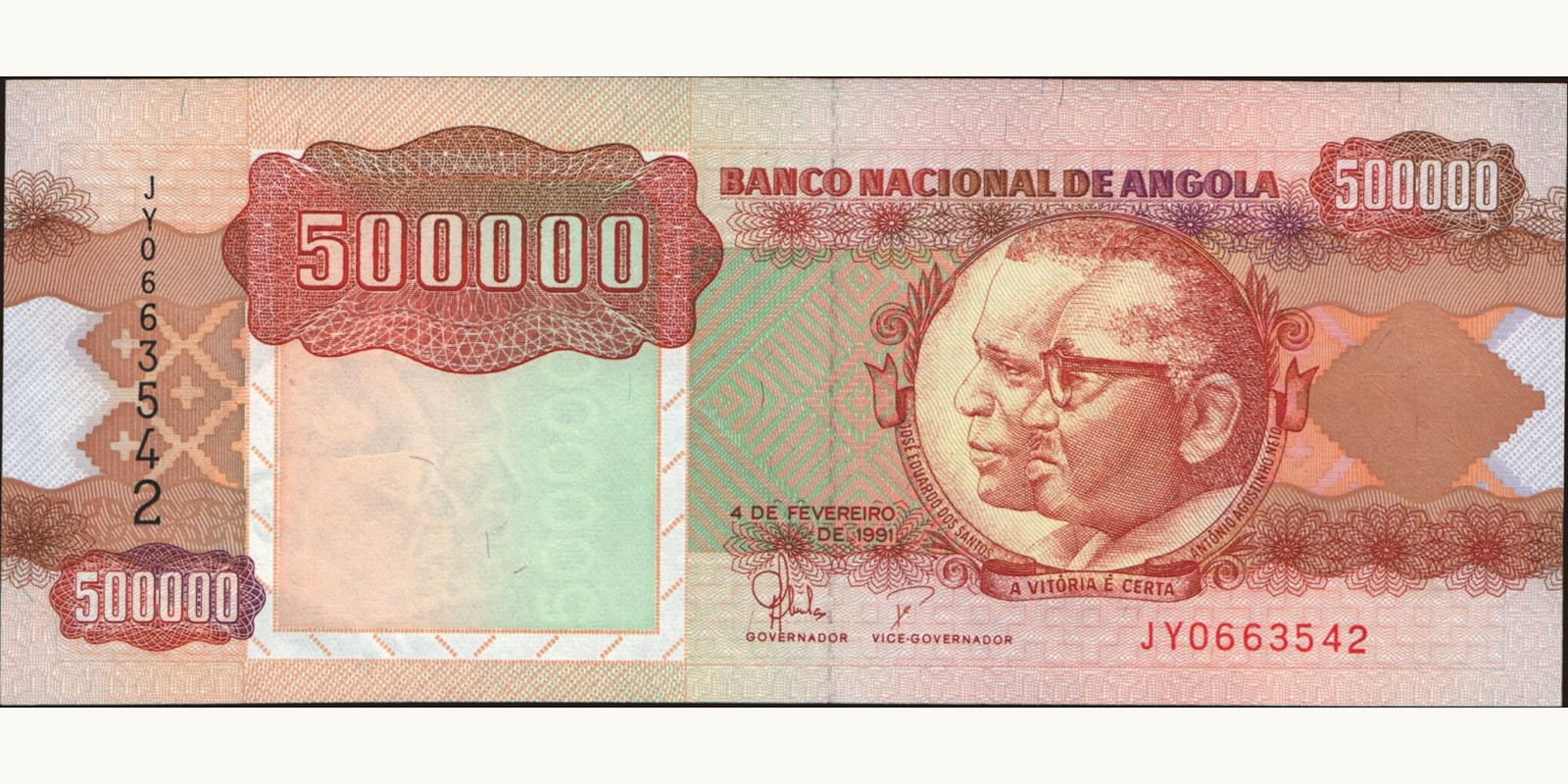 500000 kwanzas Angola 1991 — Front side