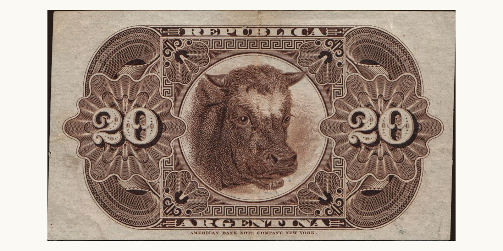 20 centavos Argentina 1884 — Back side