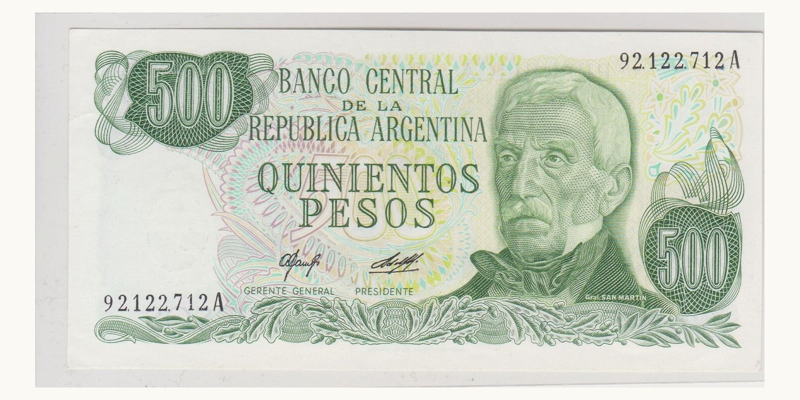 500 pesos Аргентина 1977 — Лицевая сторона