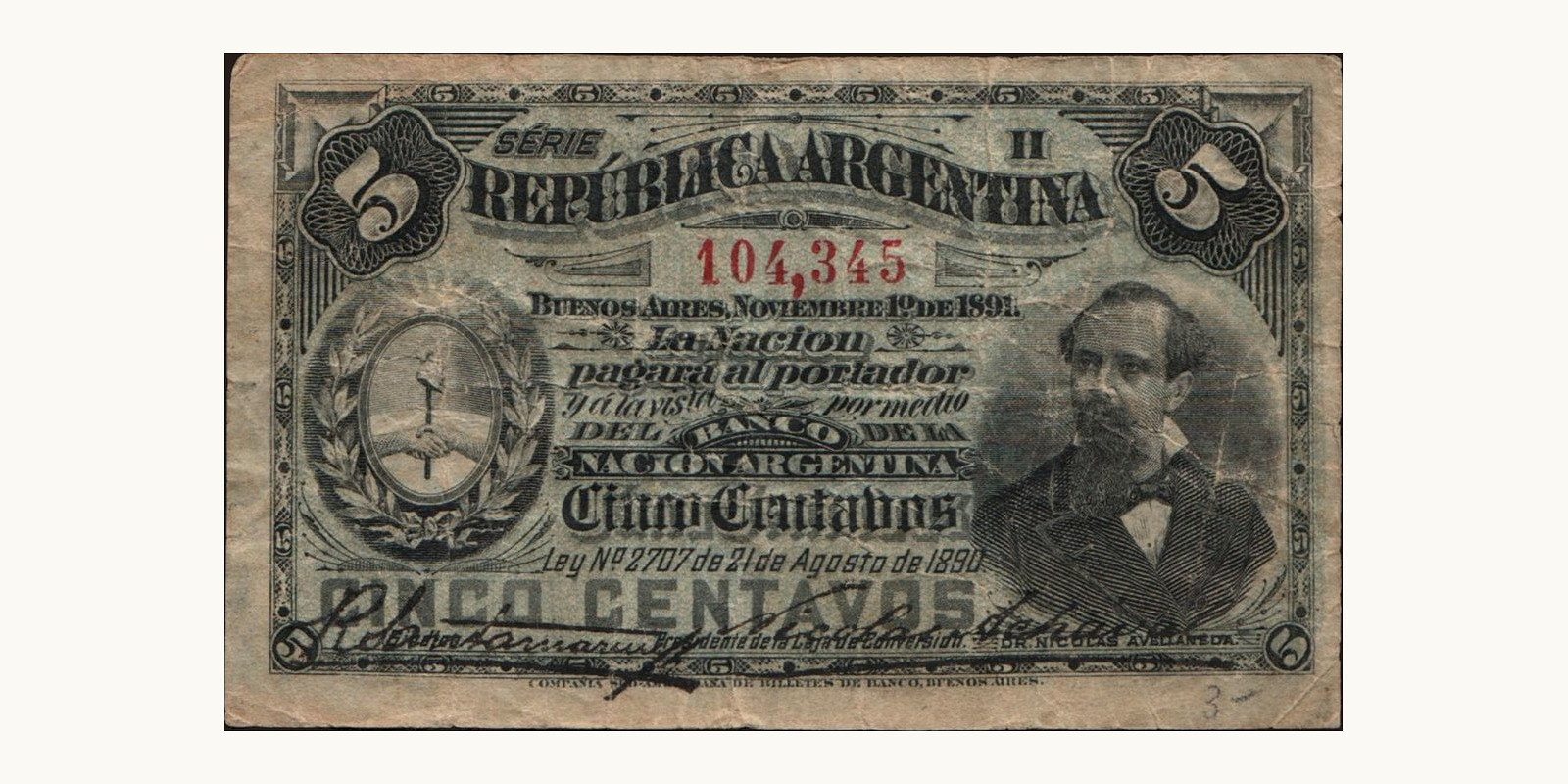 5 centavos 1891