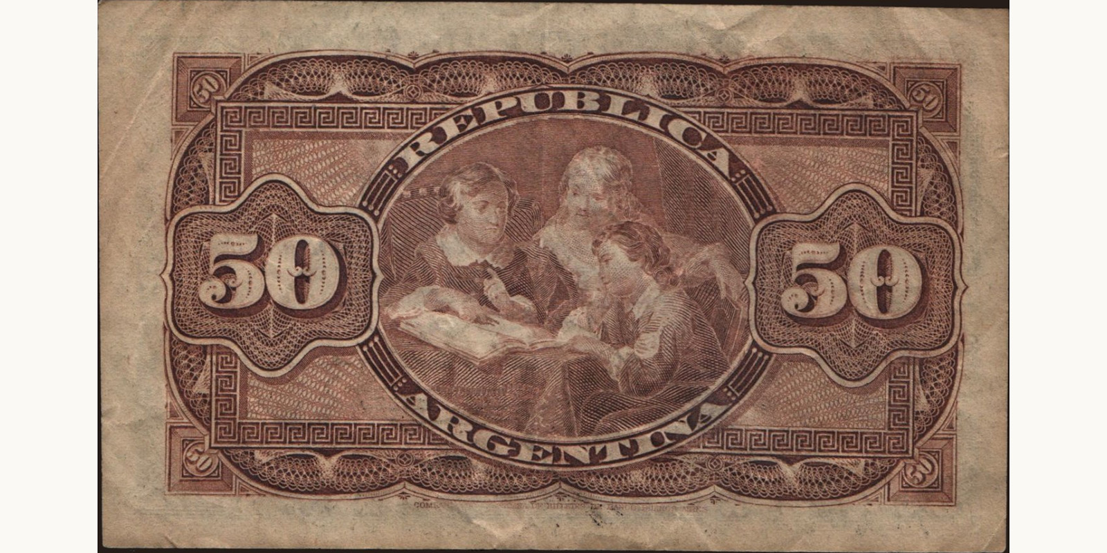 50 centavos Argentina 1891 — Back side
