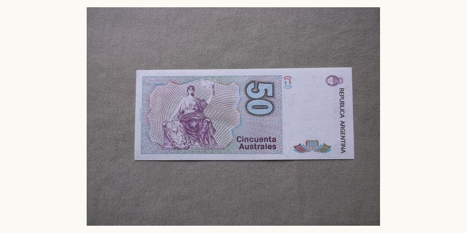 50 austral Argentina 1988 — Back side