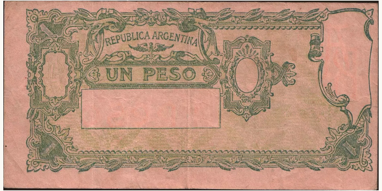 1 pesos Argentina 1949 — Back side