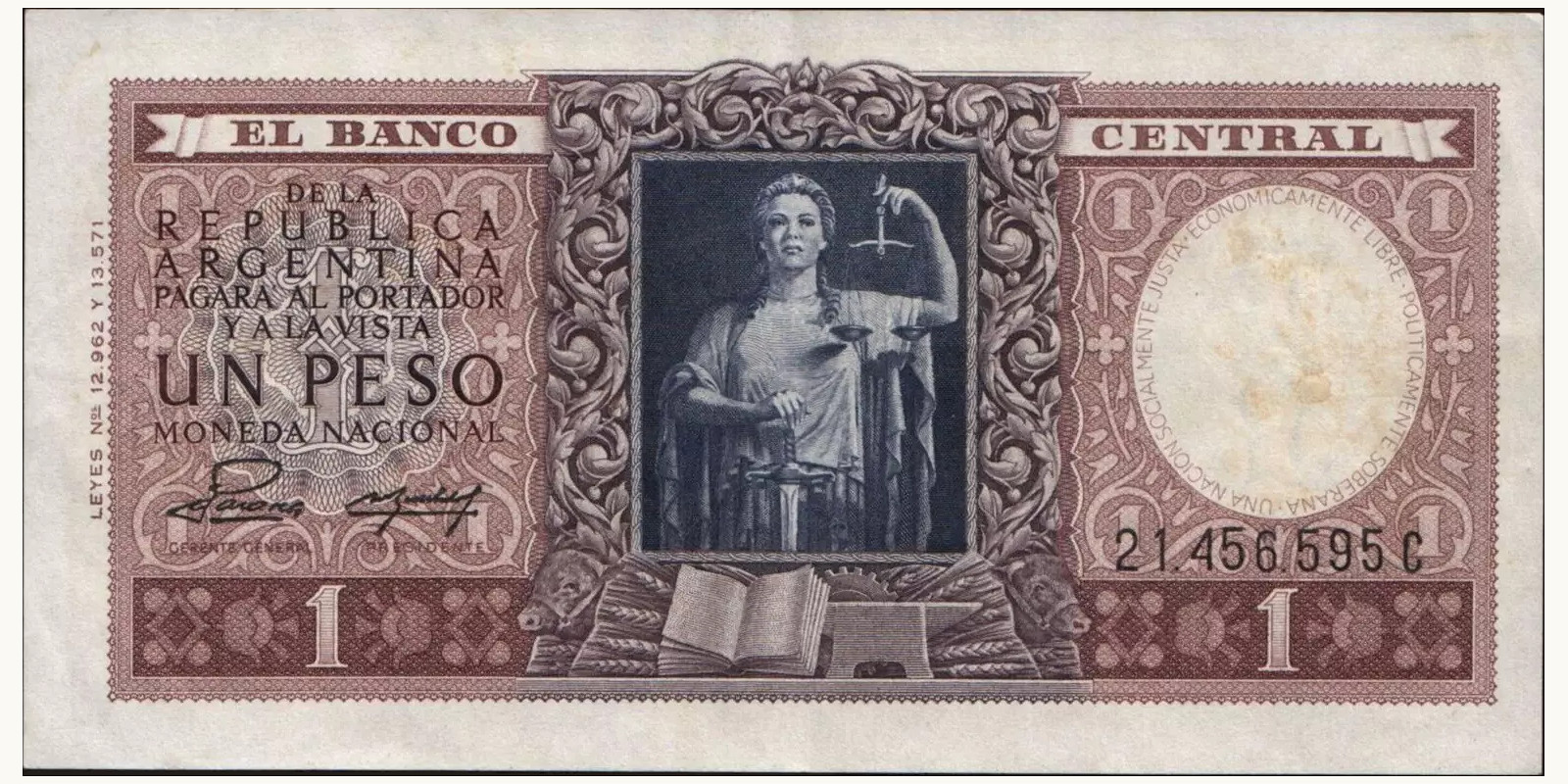 1 pesos 1952