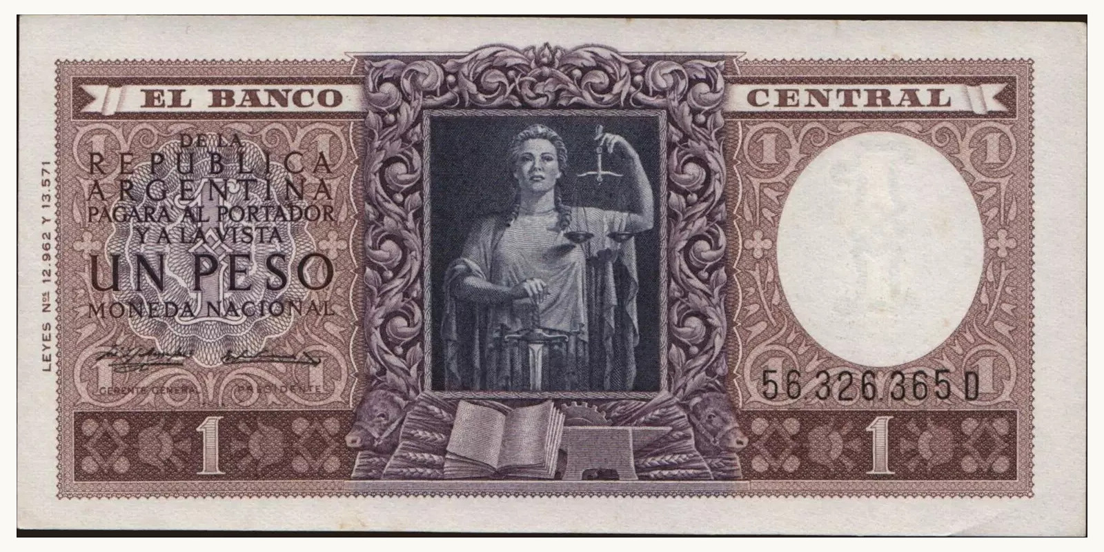1 pesos 1956