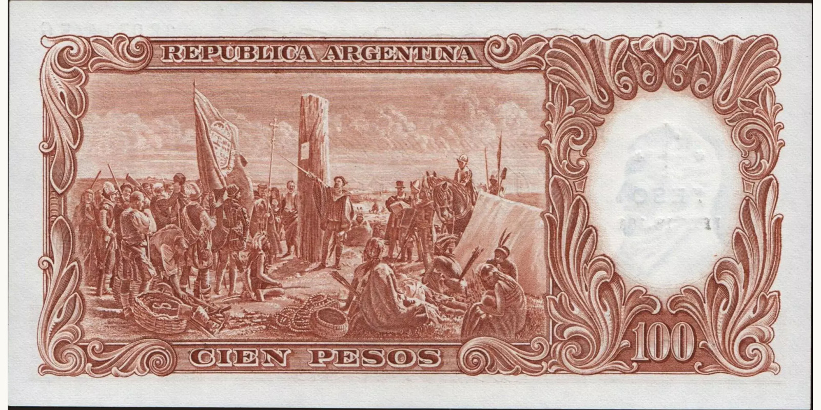 1 pesos Аргентина 1969 — Оборотная сторона