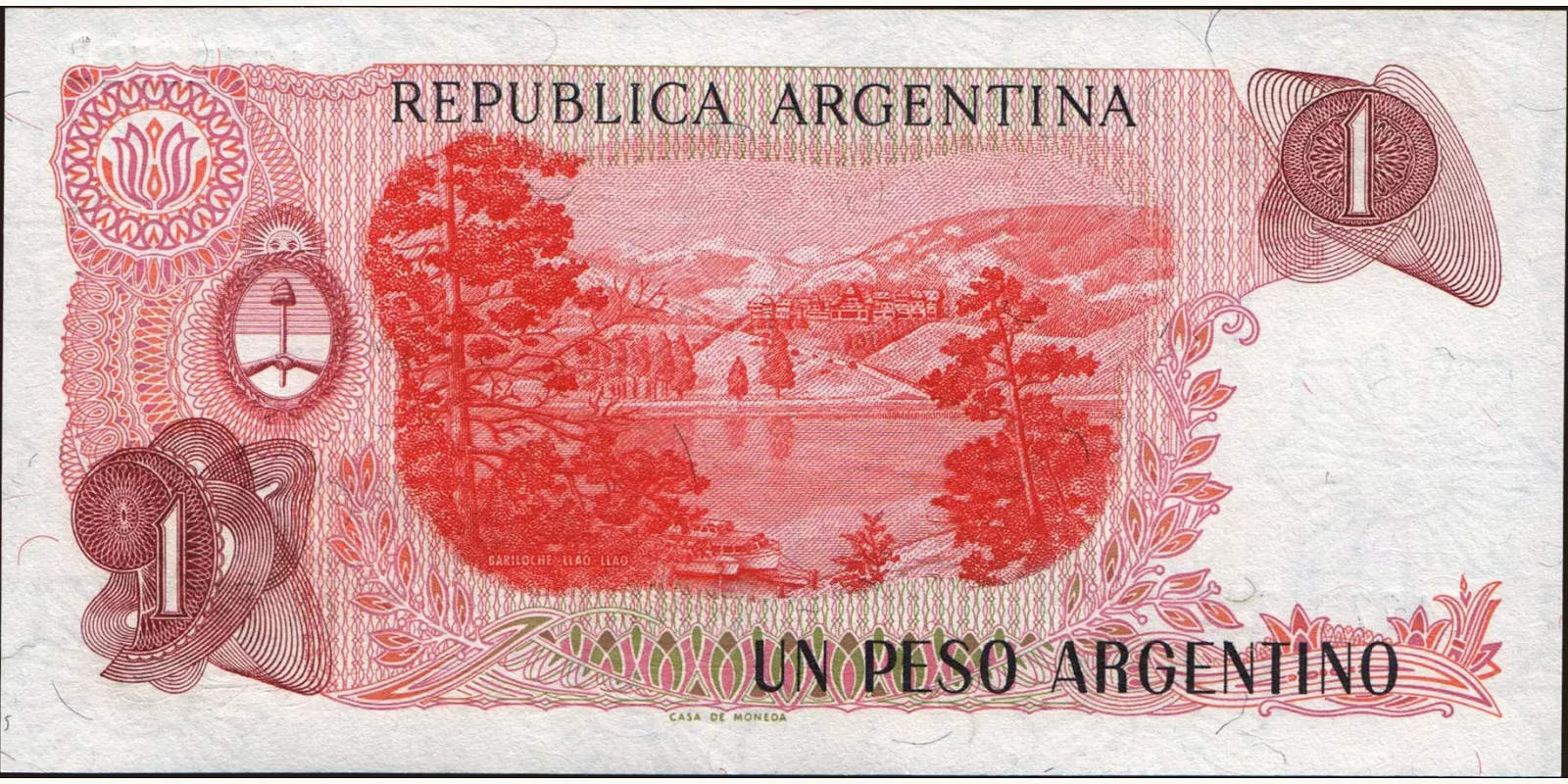 1 pesos Аргентина 1983 — Оборотная сторона