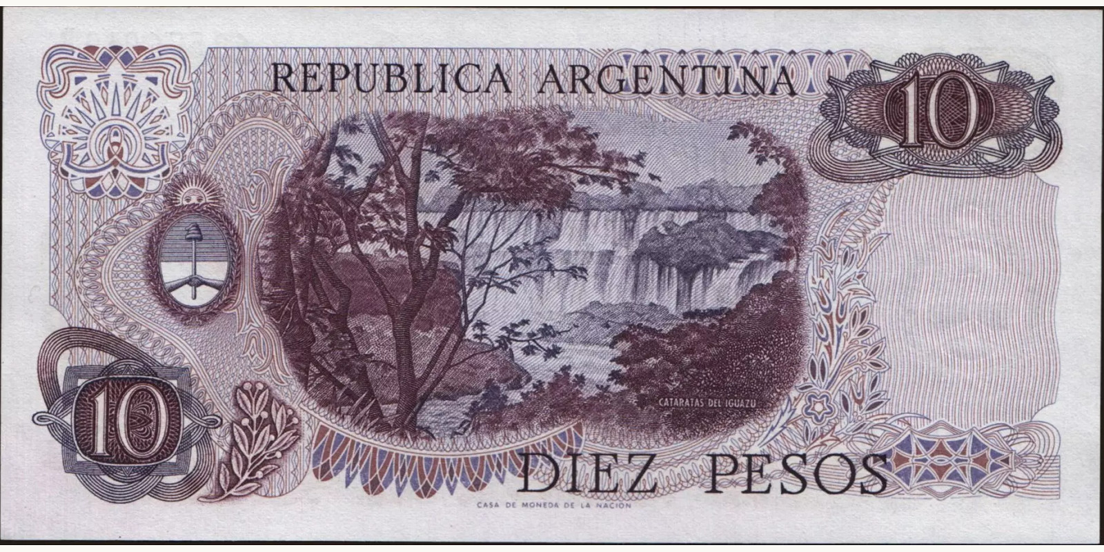 10 pesos Argentina 1970 — Back side