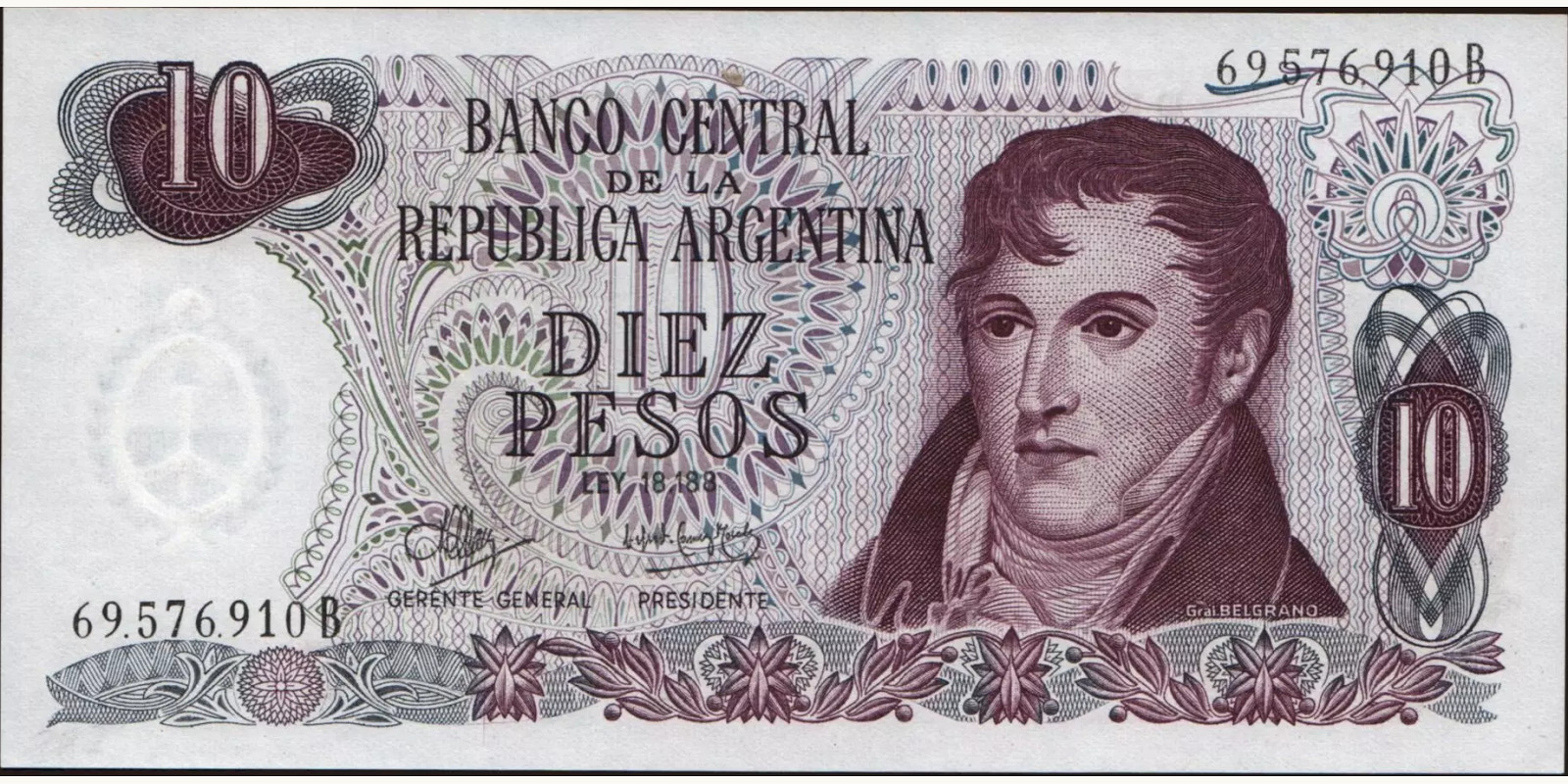 10 pesos 1970