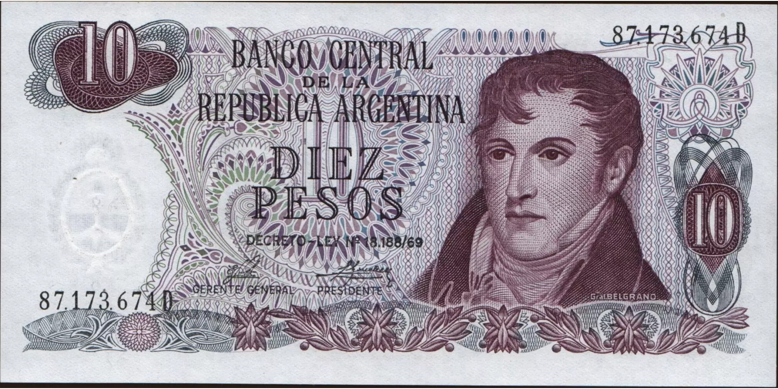 10 pesos 1973