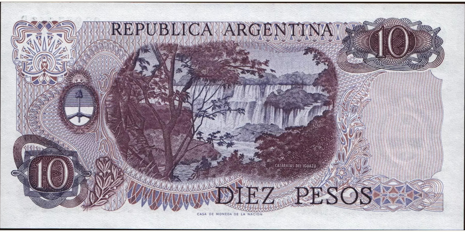 10 pesos Argentina 1976 — Back side