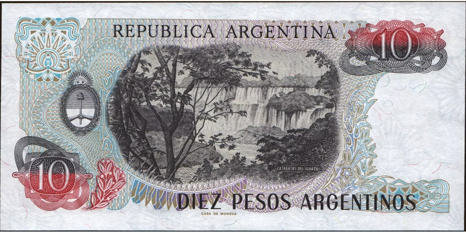 10 pesos Argentina 1983 — Back side