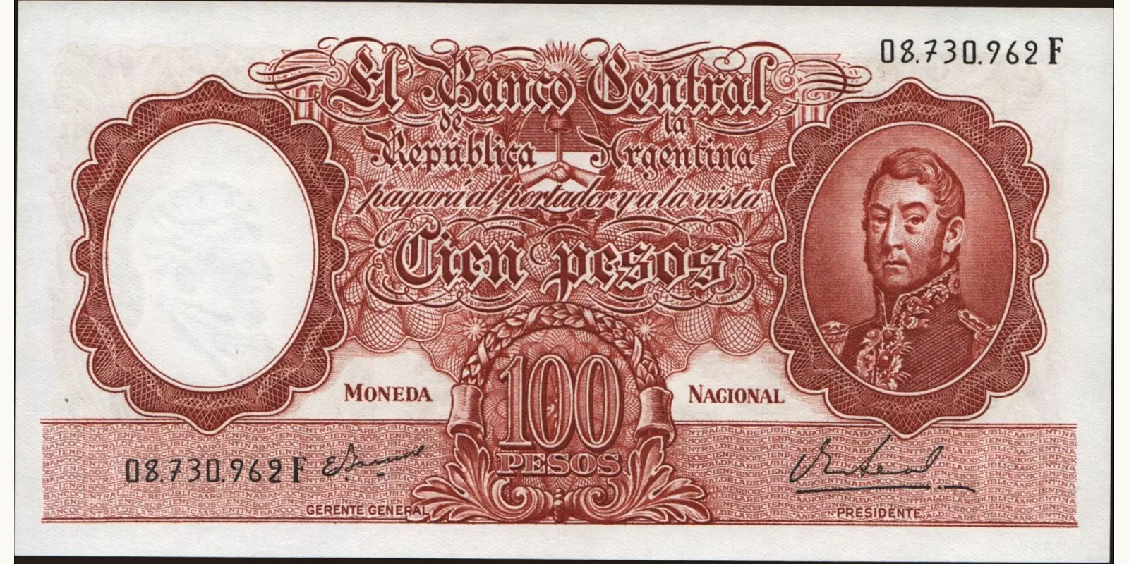 100 pesos 1967