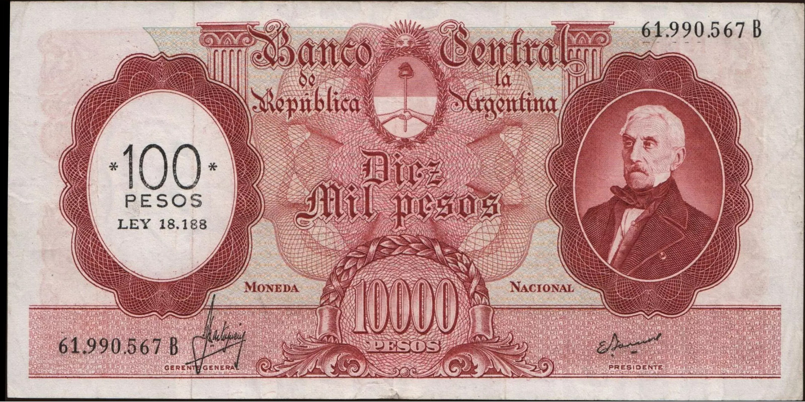 100 pesos 1969