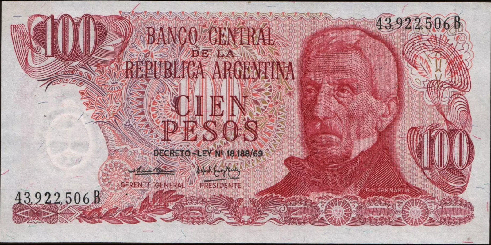 100 pesos 1973