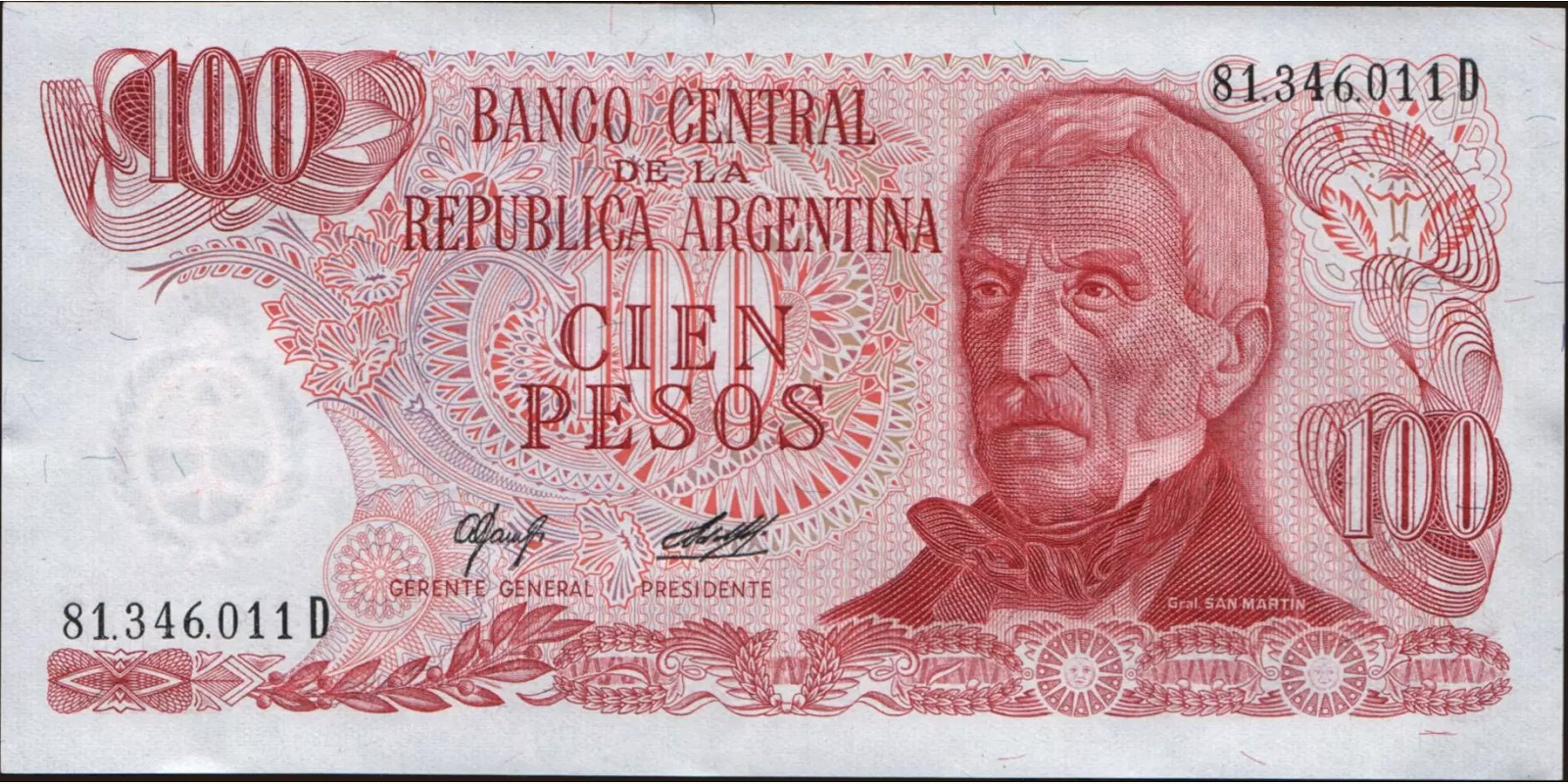 100 pesos 1976