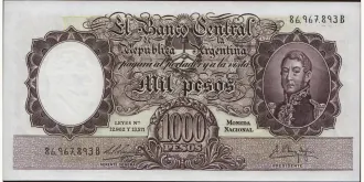 1000 pesos 1955