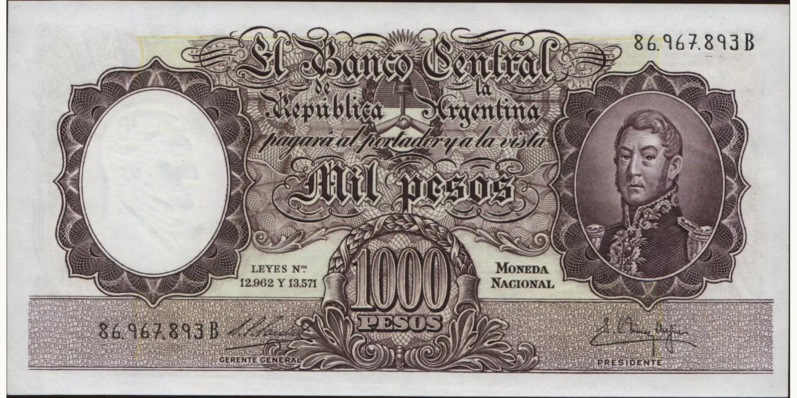 1000 pesos 1955