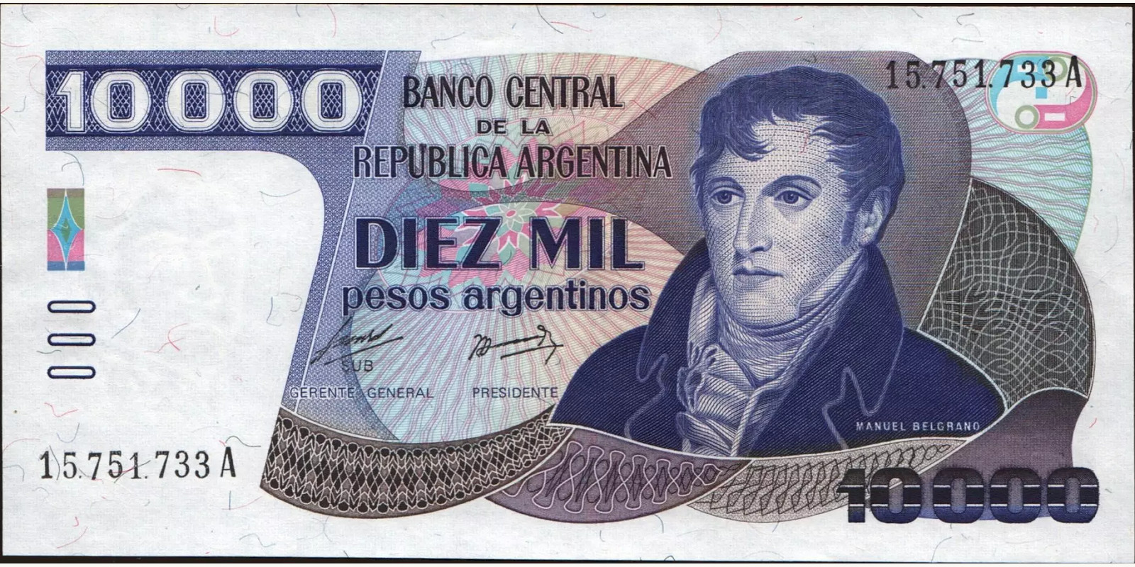 10000 pesos 1985