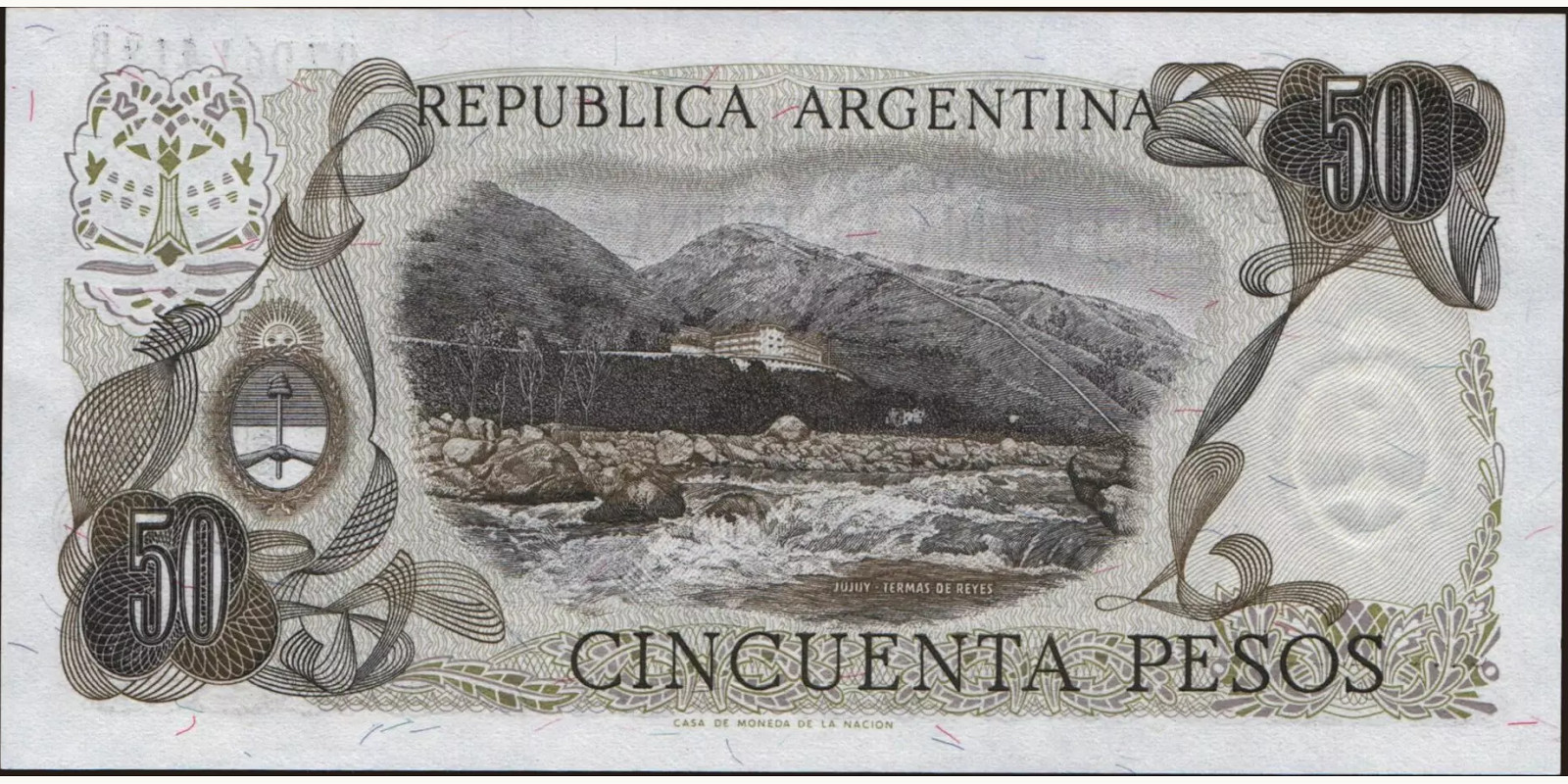 50 pesos Argentina 1974 — Back side