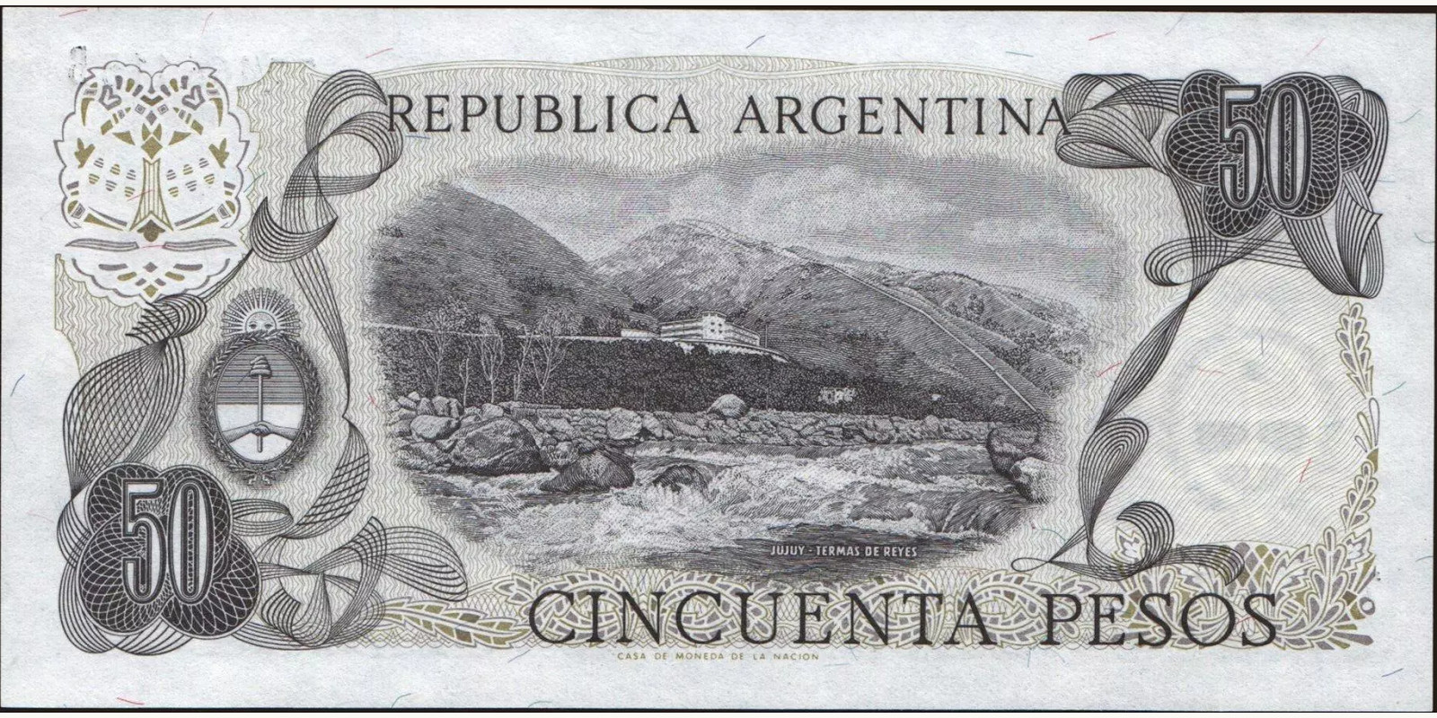 50 pesos Argentina 1976 — Back side