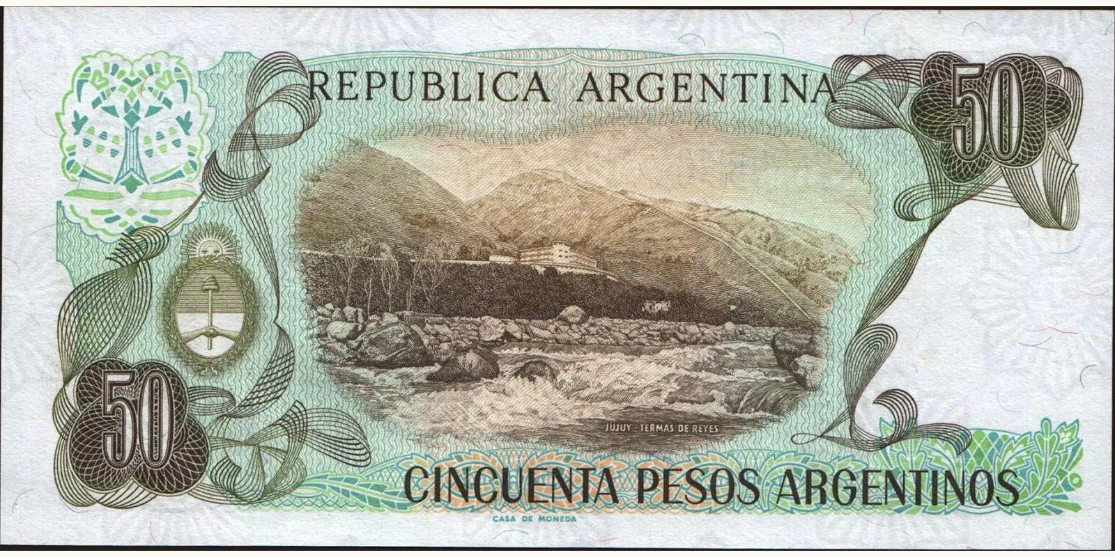 50 pesos Argentina 1983 — Back side