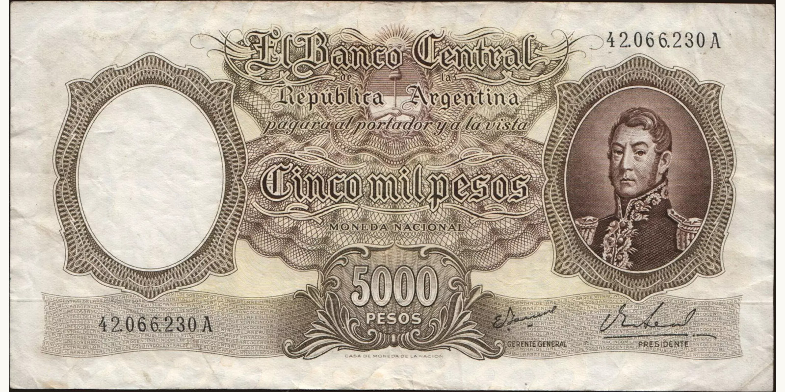 5000 pesos 1962