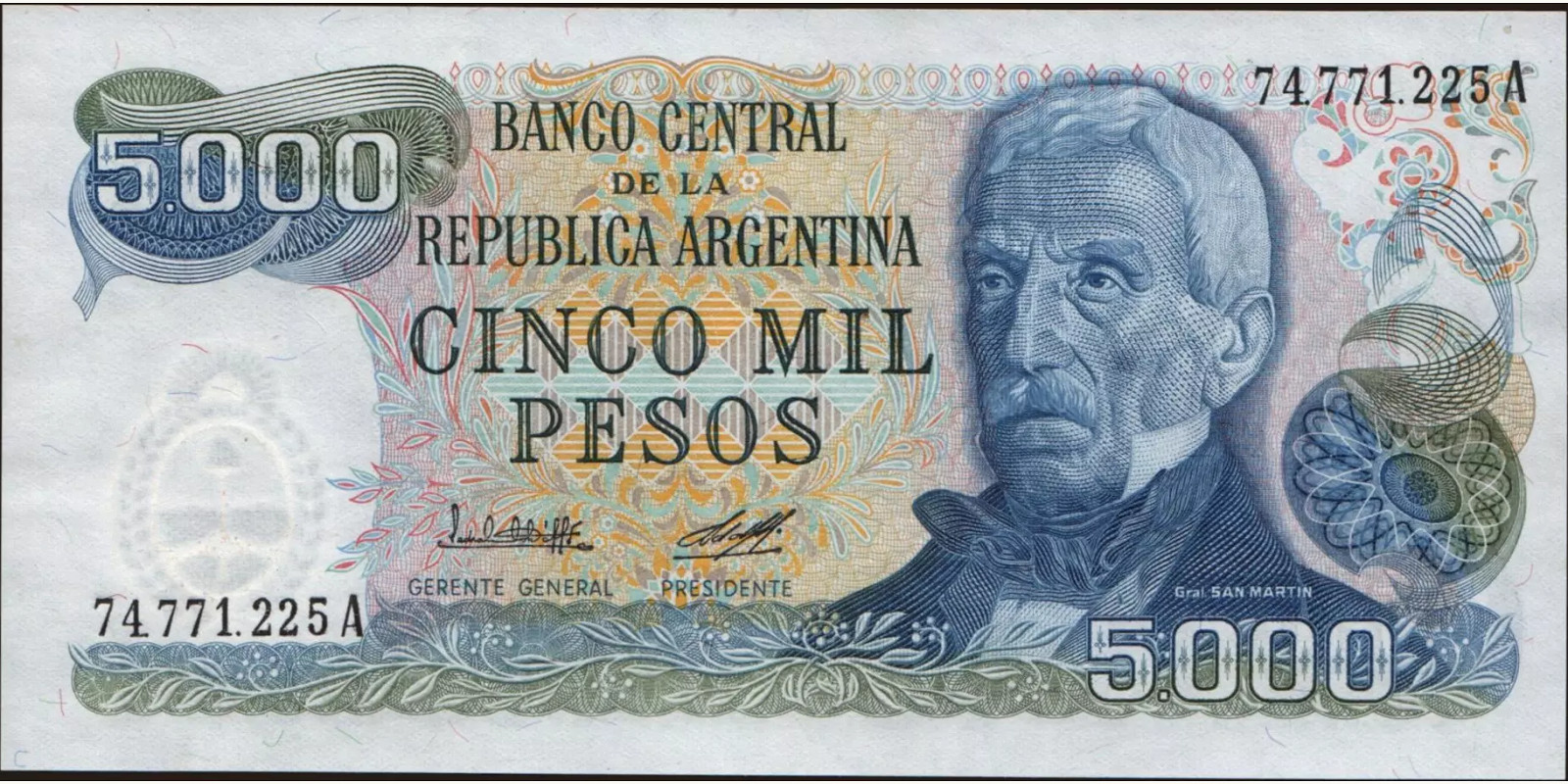 5000 pesos 1977