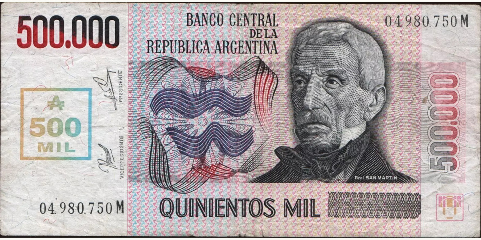 500000 australes 1990