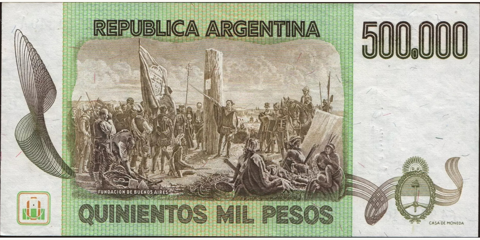 500000 pesos Argentina 1980 — Back side