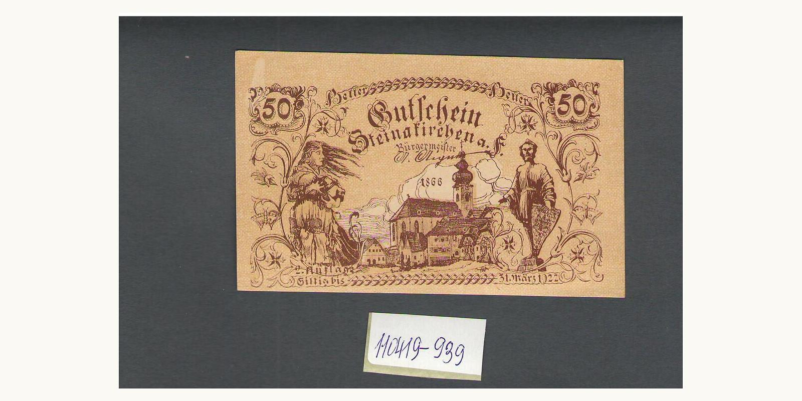 50 heller Austria 1922 — Front side