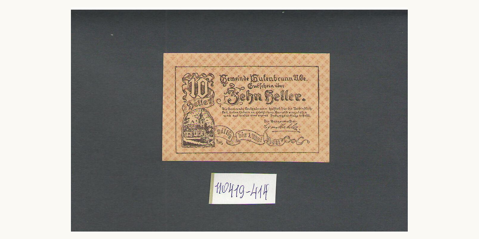 10 heller Austria 1921 — Front side