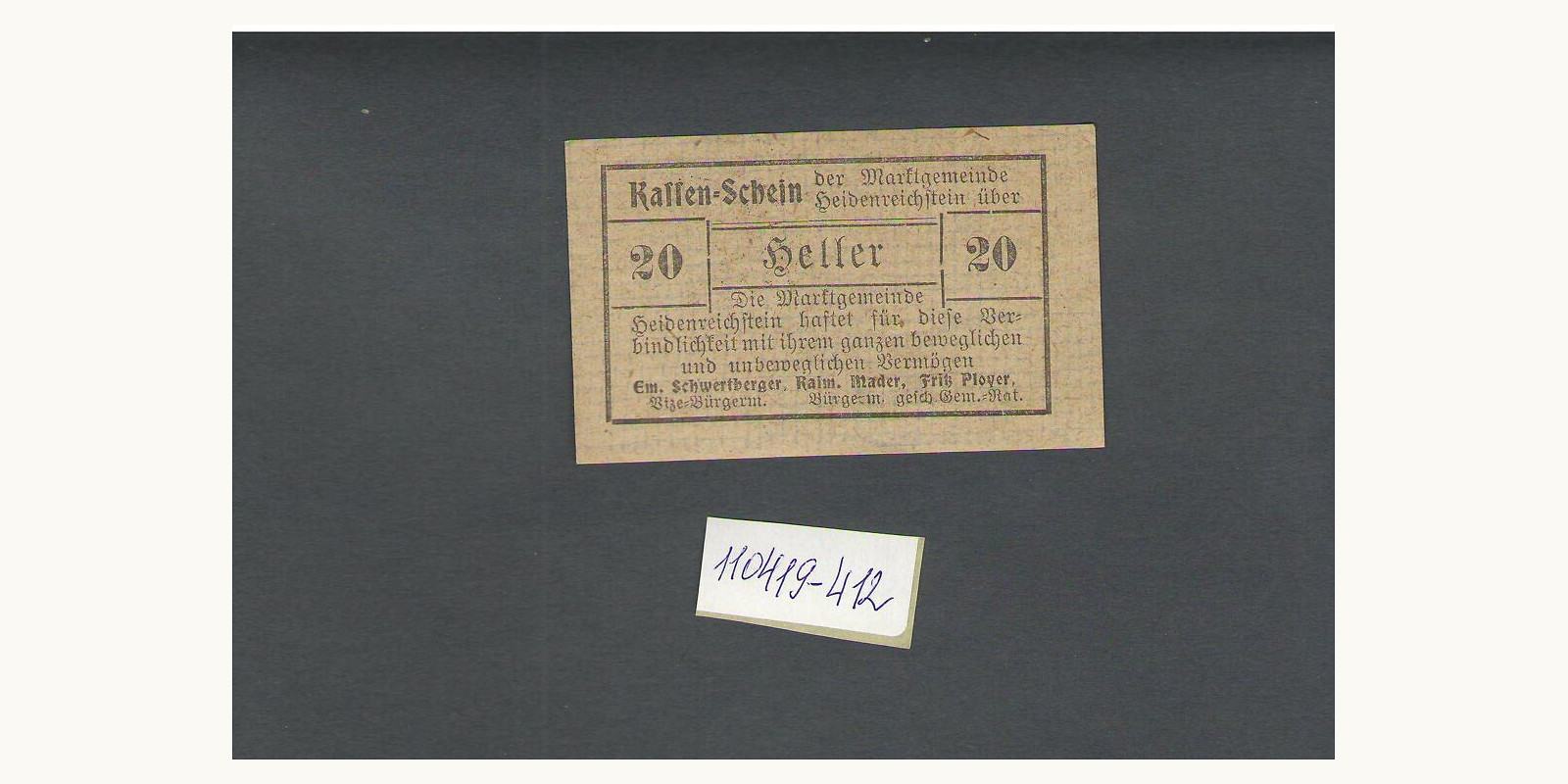 20 heller Австрия 1921 — Лицевая сторона