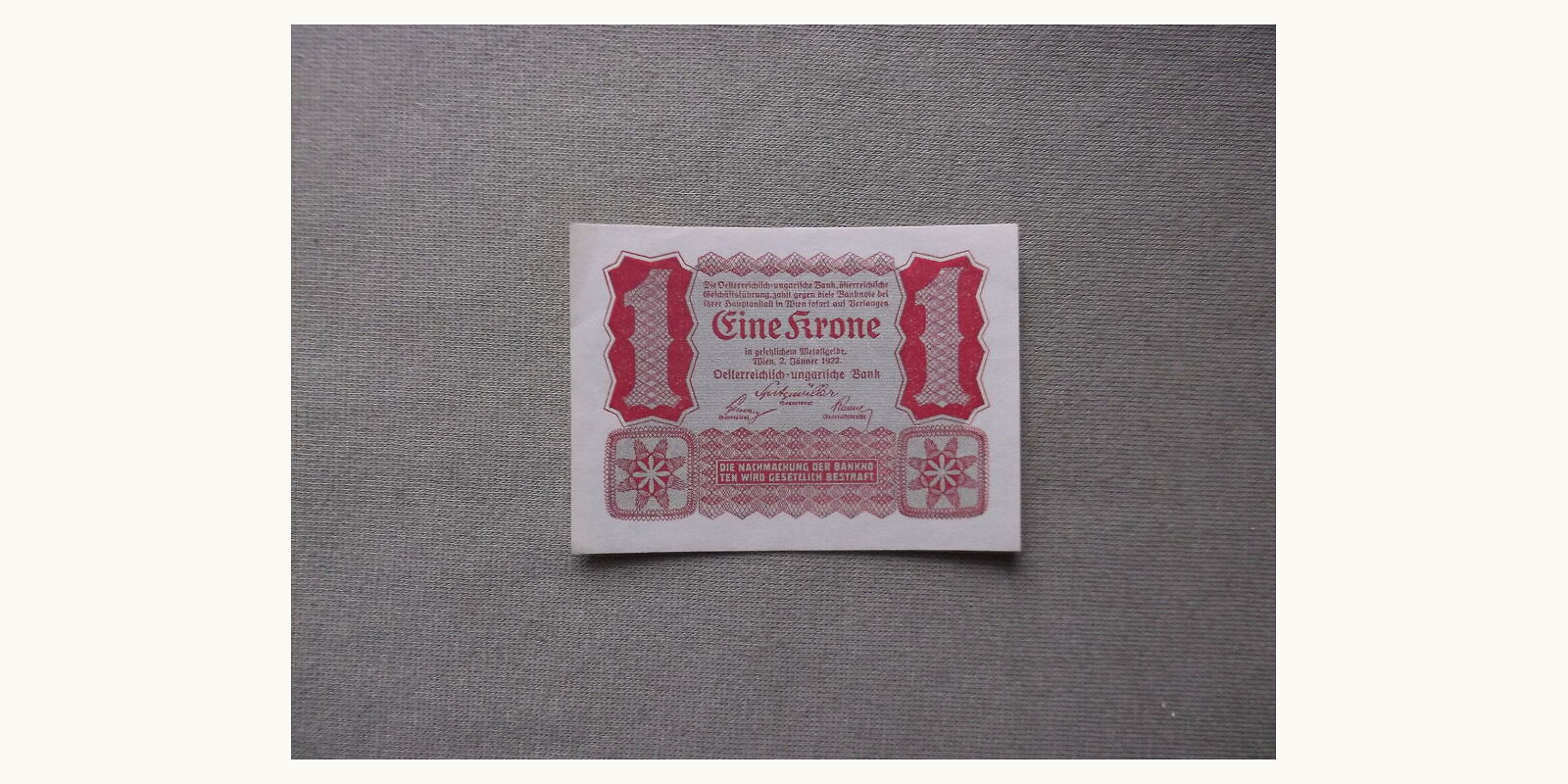 1 krone Австрия 1922 — Лицевая сторона