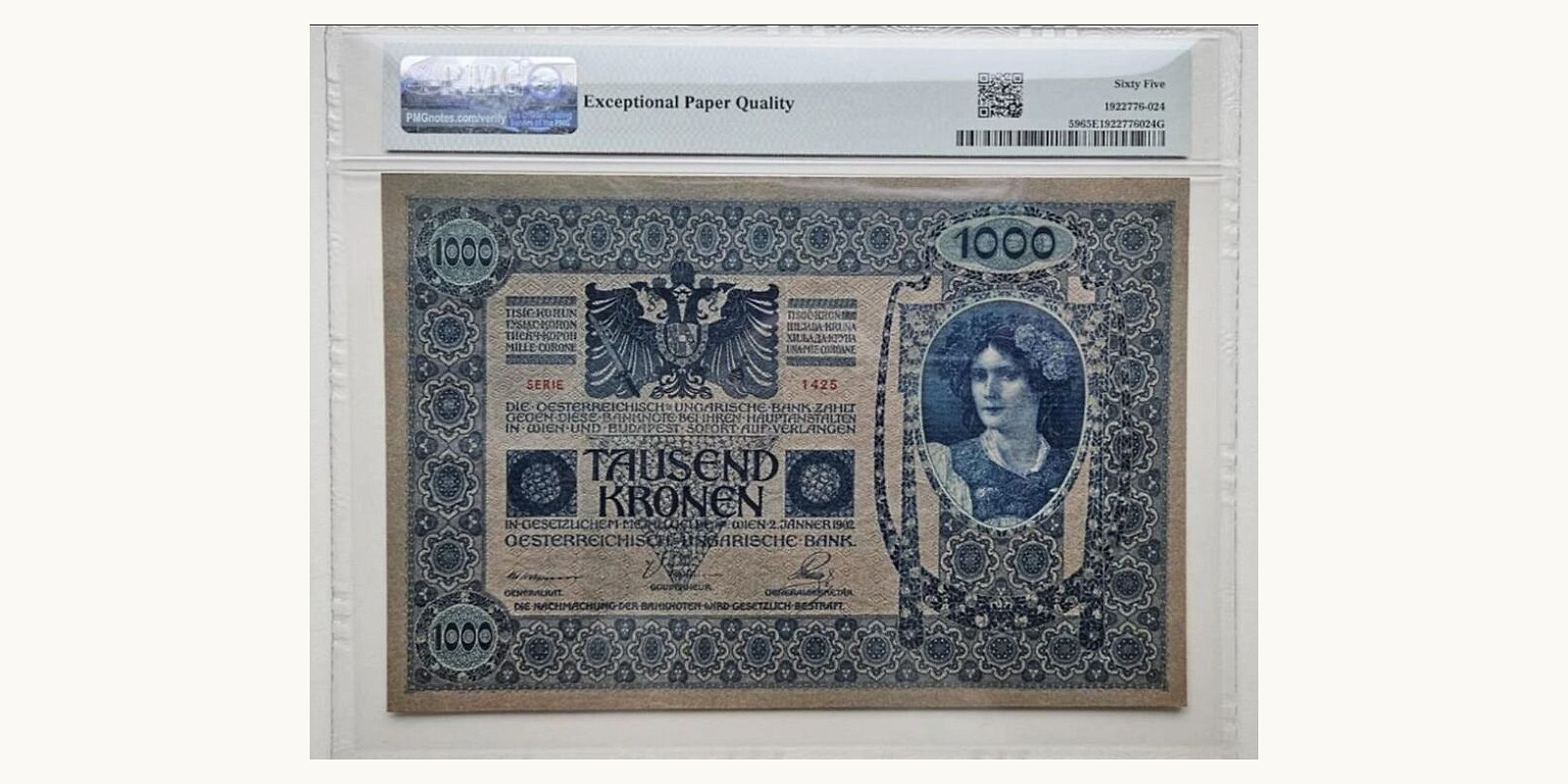 1000 kroon Austria 1902 — Back side