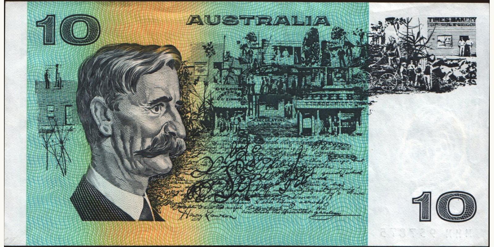 10 dollars Австралия 1991 — Оборотная сторона