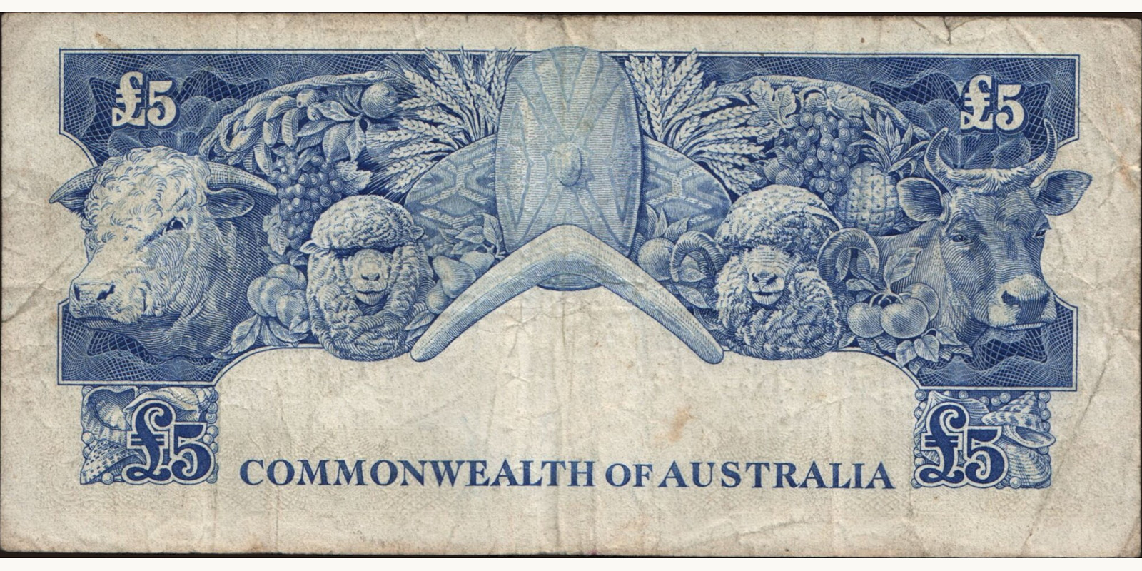 5 pounds Австралия 1954 — Оборотная сторона
