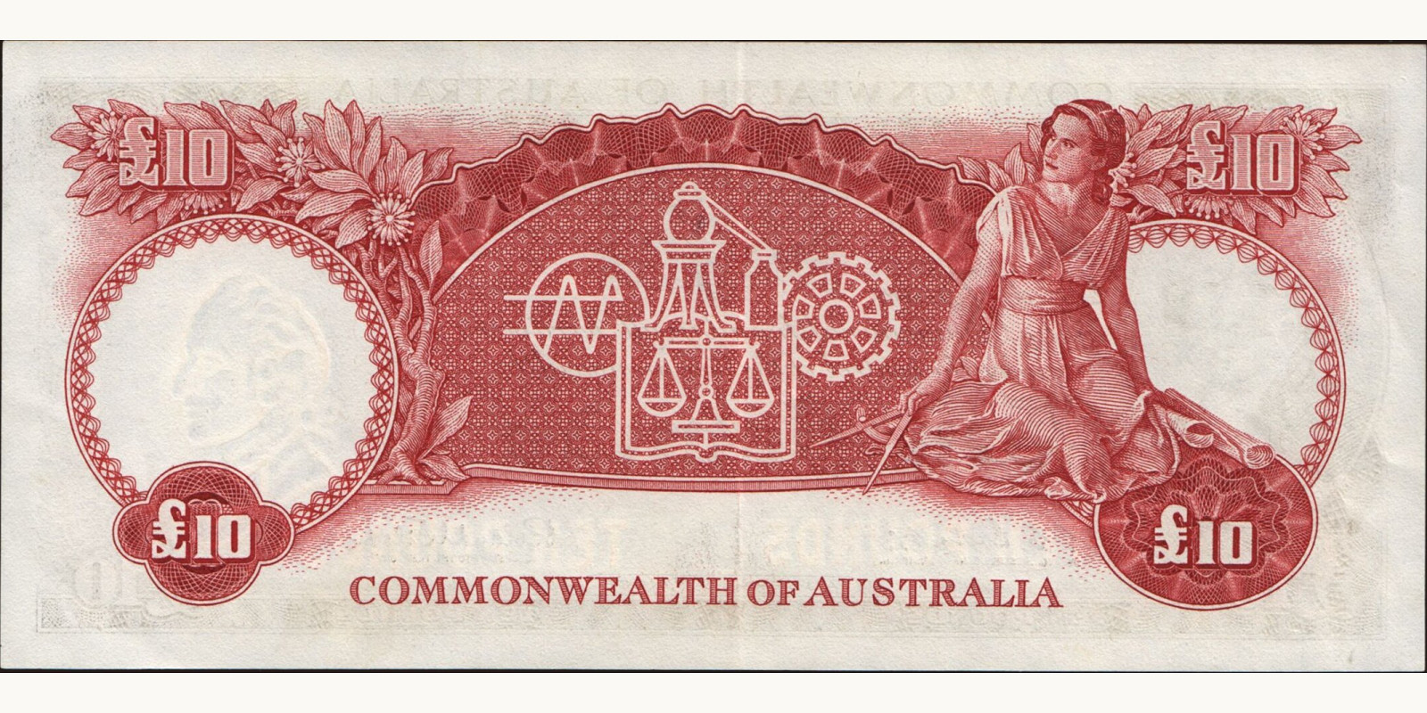10 pounds Австралия 1960 — Оборотная сторона