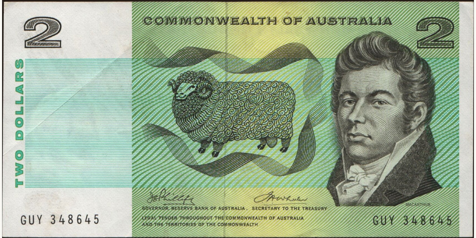 2 dollars Australia 1972 — Front side