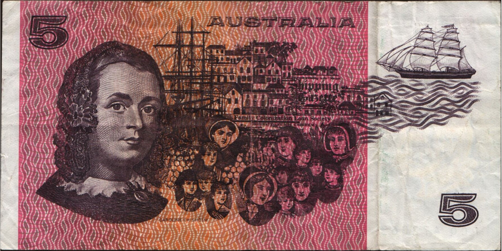 5 dollars Australia 1979 — Back side