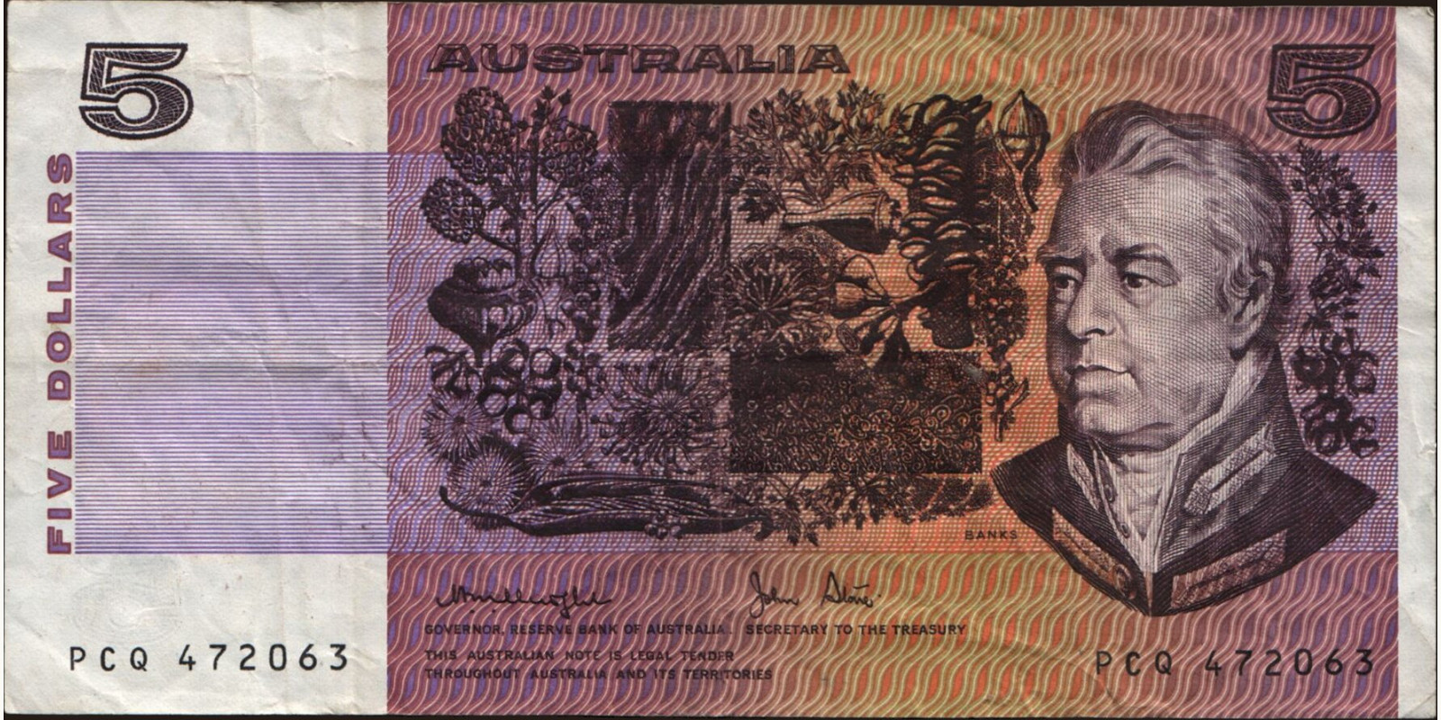 5 dollars Australia 1979 — Front side