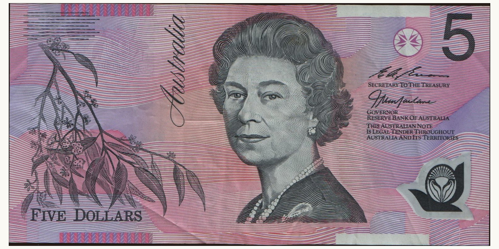 5 dollars Австралия 1997 — Лицевая сторона