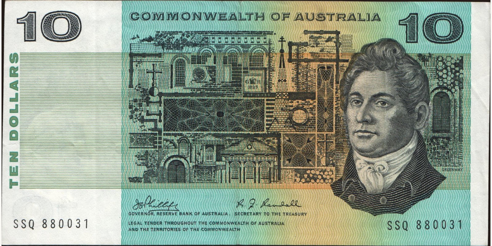 10 dollars Australia 1968 — Front side