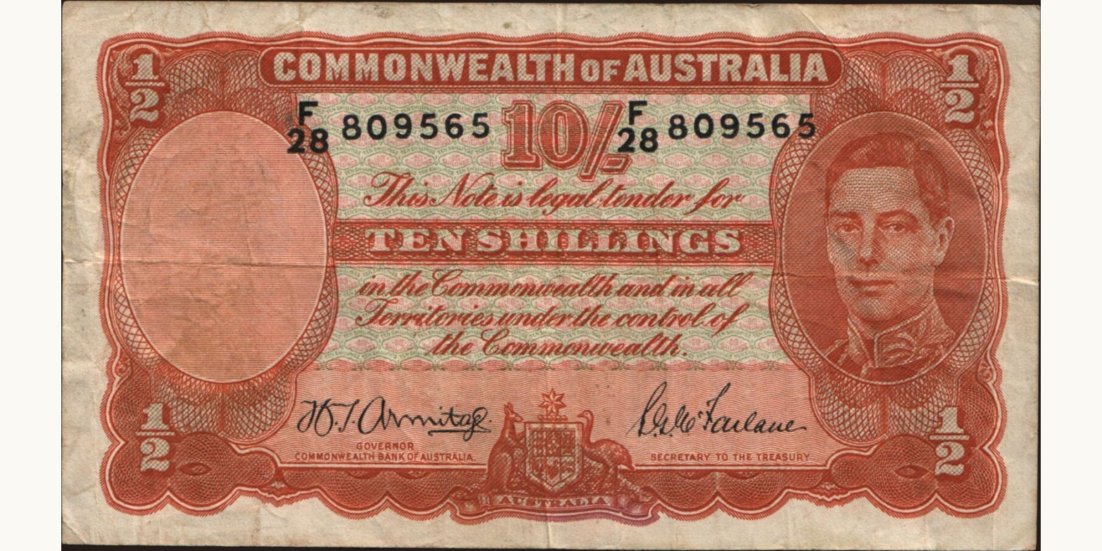 10 shillings 1942