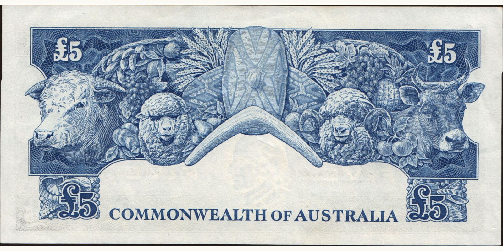 5 pounds Австралия 1960 — Оборотная сторона